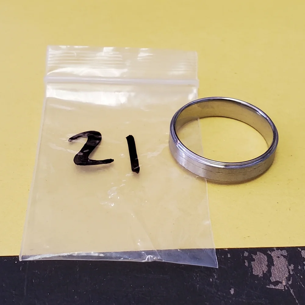 Stainless steel ring #21 size 13.5